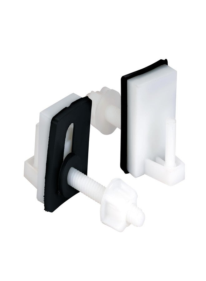 KI BATH FITTINGS مفصلات غطاء مقعد المرحاض من كيه آي، زوج من مفصلات غطاء مقعد المرحاض من نوع باري، صندوق تثبيت بلاستيكي (اللون: أبيض) - Image 1